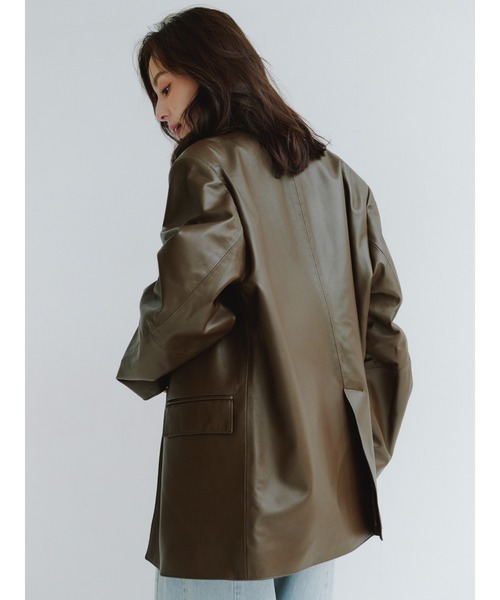 anuans(アニュアンス)の「レザーテーラードジャケット(テーラードジャケット・レディース・ダークブラウン/ブラウン・2/1)」の12枚目の写真