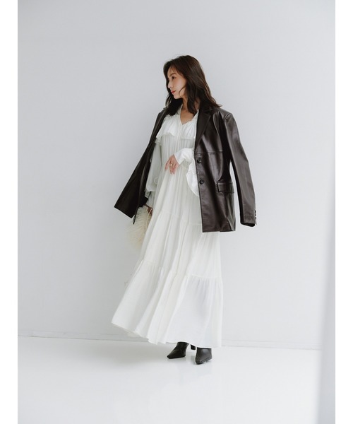 anuans(アニュアンス)の「レザーテーラードジャケット(テーラードジャケット・レディース・ダークブラウン/ブラウン・2/1)」の8枚目の写真