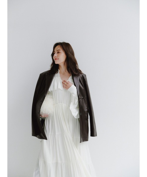 anuans(アニュアンス)の「レザーテーラードジャケット(テーラードジャケット・レディース・ダークブラウン/ブラウン・2/1)」の9枚目の写真