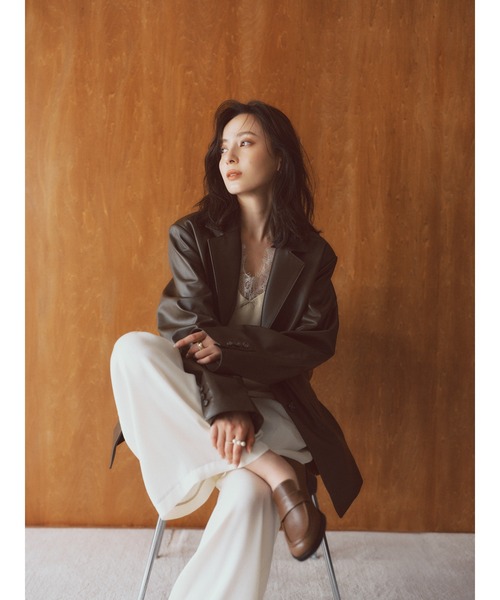 anuans(アニュアンス)の「レザーテーラードジャケット(テーラードジャケット・レディース・ダークブラウン/ブラウン・2/1)」の17枚目の写真