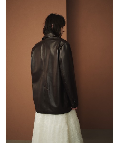 anuans(アニュアンス)の「レザーテーラードジャケット(テーラードジャケット・レディース・ダークブラウン/ブラウン・2/1)」の20枚目の写真