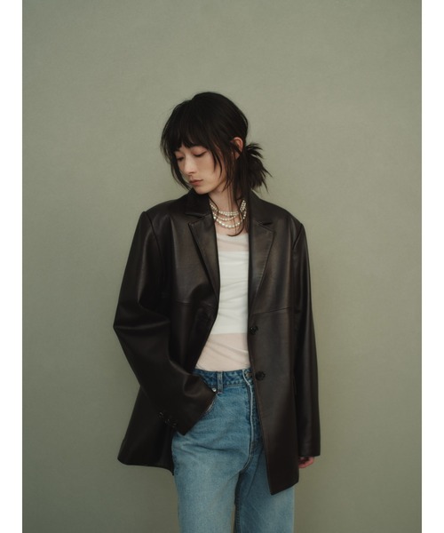 anuans(アニュアンス)の「レザーテーラードジャケット(テーラードジャケット・レディース・ダークブラウン/ブラウン・2/1)」の21枚目の写真