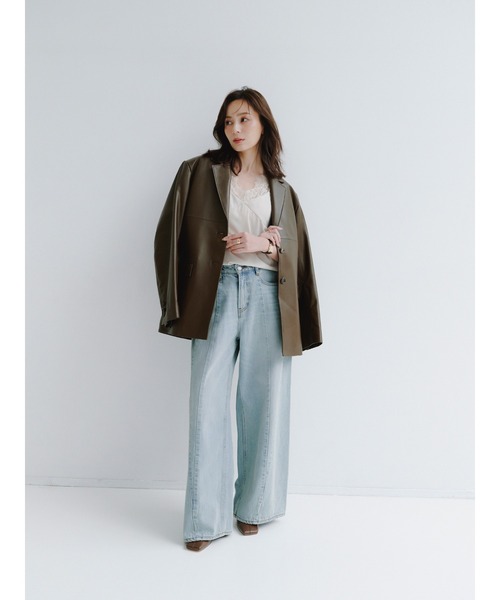 anuans(アニュアンス)の「レザーテーラードジャケット(テーラードジャケット・レディース・ダークブラウン/ブラウン・2/1)」の15枚目の写真