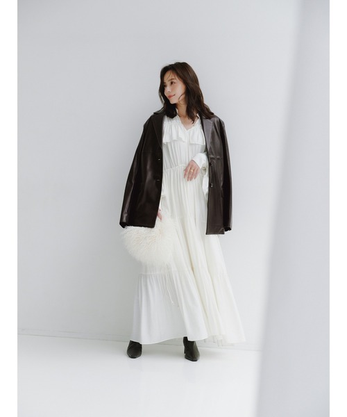 anuans(アニュアンス)の「レザーテーラードジャケット(テーラードジャケット・レディース・ダークブラウン/ブラウン・2/1)」の10枚目の写真