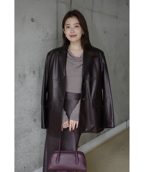 セール】レザーテーラードジャケット（テーラードジャケット）｜anuans