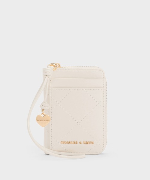 CHARLES & KEITH(チャールズ & キース)の「Apfra アップフラ キルトリストレットカードホルダー(カードケース・レディース・ブラック/クリーム/ピンク・XXS)」の2枚目の写真