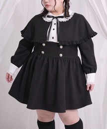 【大きいサイズ】【4L-6L】2wayケープお嬢様ワンピース