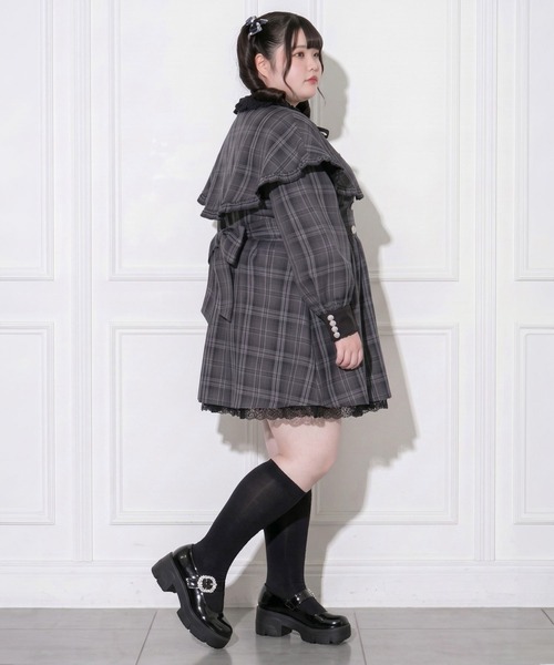 DearMyLoveWhip（ディアマイラブホイップ）の「【大きいサイズ】【4L-6L】2wayケープお嬢様ワンピース（ワンピース・レディース・ブラウン/ブラック/グレー/チェック・4L/5L/6L）」の21枚目の写真