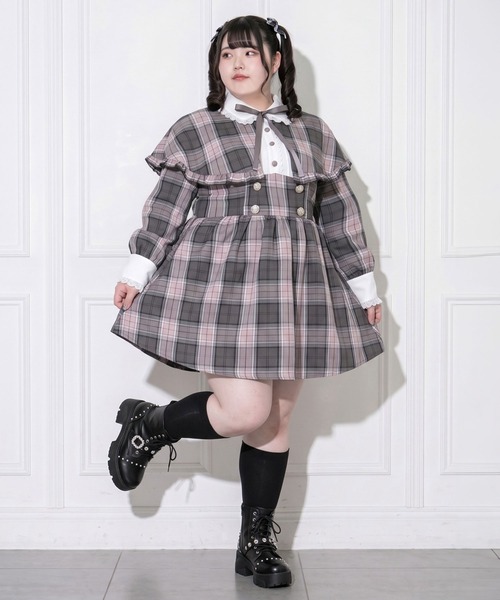DearMyLoveWhip（ディアマイラブホイップ）の「【大きいサイズ】【4L-6L】2wayケープお嬢様ワンピース（ワンピース・レディース・ブラウン/ブラック/グレー/チェック・4L/5L/6L）」の22枚目の写真