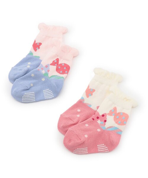 baby cheer(ベイビーチアー)の「キャンディクルーソックス(ソックス/靴下・キッズ・ピンク/ホワイト系・13-15cm/11-13cm/9-11cm/15-17cm)」の6枚目の写真