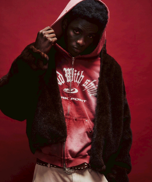 MARK POINT（マークポイント）の「MARK POINT / マークポイント GSTONE W ZIP HOODIE（パーカー・メンズ・レッド/グリーン/ブラック・LARGE/MEDIUM）」の13枚目の写真