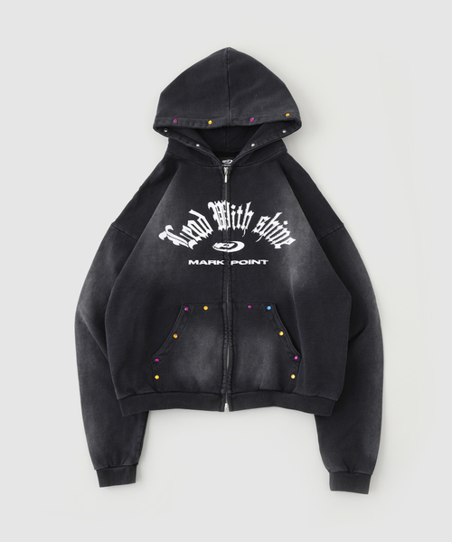 MARK POINT（マークポイント）の「MARK POINT / マークポイント GSTONE W ZIP HOODIE（パーカー・メンズ・レッド/グリーン/ブラック・LARGE/MEDIUM）」の14枚目の写真