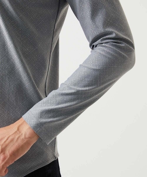 MICHEL KLEIN HOMME (ミッシェルクランオム)の「《日本製》バイアスチェック柄Vネック長袖カットソー(Tシャツ/カットソー・メンズ・ブラック/グレー・MEDIUM/LARGE/X-LARGE)」の14枚目の写真