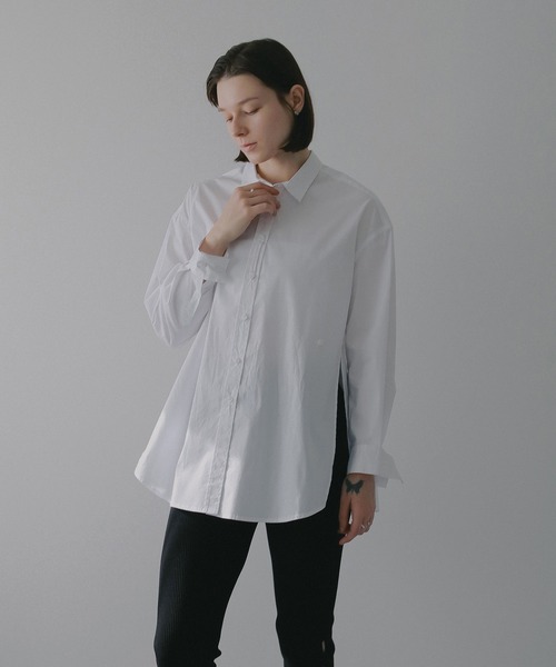 MANOF（マノフ）の「OVER SIZED 2WAY SHIRTS（シャツ/ブラウス・レディース・ホワイト/ブラック・S/M）」の3枚目の写真