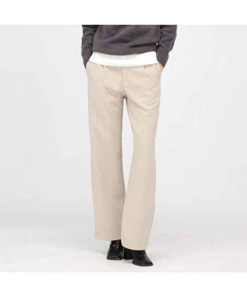 ACUD(アクド)の「(裏起毛) セミワイドスラックスパンツ _ベージュ(スラックス・レディース・ベージュ・S/M)」の1枚目の写真