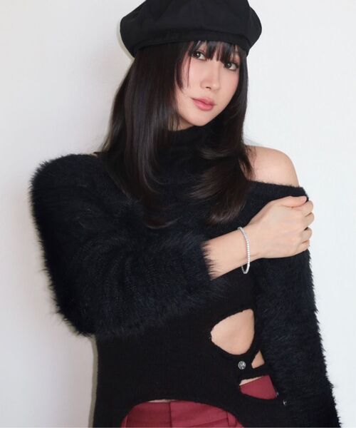 ETRE AU SOMMET（エトレオソメ）の「Cut-Out Halter Bolero Layered Knit Top Set (Black)（ニット/セーター・レディース・その他・FREE）」の5枚目の写真
