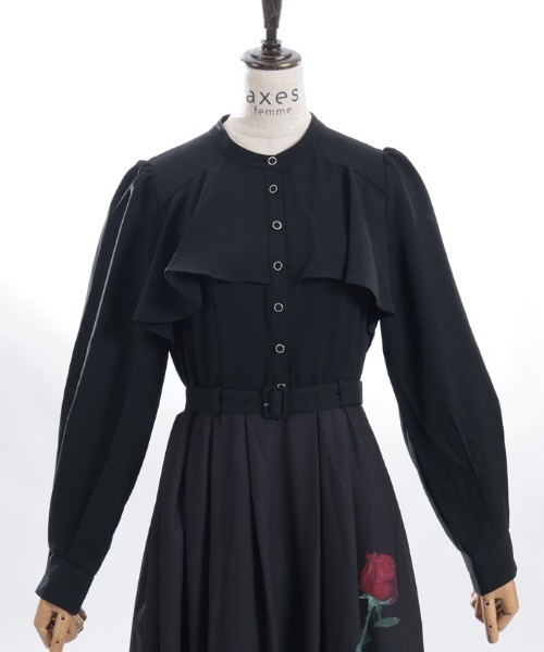 axes femme(アクシーズファム)の「ローズプリントワンピース(ワンピース・レディース・ホワイト/ブラック/ラベンダー・MEDIUM)」の20枚目の写真