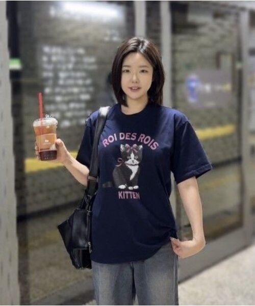 ROIDESROIS(ロワデロワ)の「キトンキャットプリント半袖Tシャツ(ネイビー)(Tシャツ/カットソー・レディース・その他・S/M/L/2XL/XL)」の6枚目の写真
