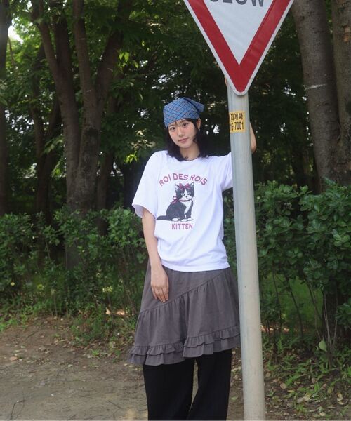 ROIDESROIS(ロワデロワ)の「キトンキャットプリント半袖Tシャツ(ネイビー)(Tシャツ/カットソー・レディース・その他・S/M/L/2XL/XL)」の13枚目の写真