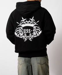 RUSS-K（ラスケー）の「【RUSS-K/ラスケー】2026新作 ヴィンテージライク トライバルデザイン 刺繍 ショート丈 ジップパーカー（パーカー）」