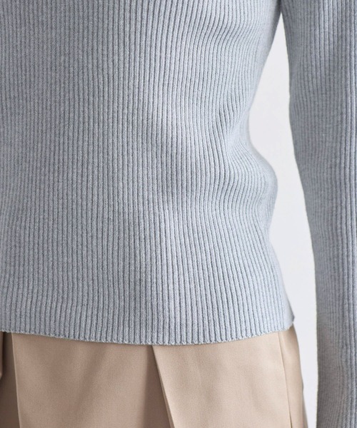VIS（ビス）の「ダブルカラーポロニットトップス（ニット/セーター・レディース・ライトグレー/チャコールグレー/オフホワイト・FREE）」の7枚目の写真