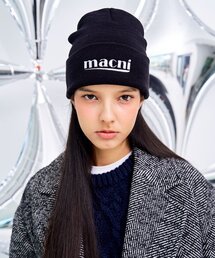 MACNI（マクニ）の「LOGO KNIT BEANIE_BLACK（ニットキャップ/ビーニー）」