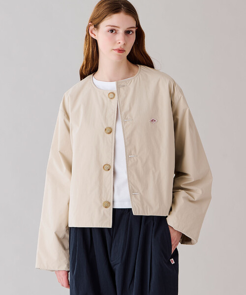 DANTON（ダントン）の「DANTON | ピーチタフタ 中綿ノーカラー