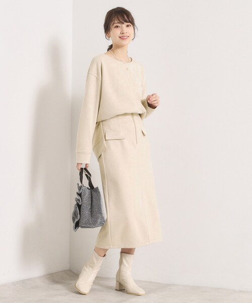 ITS'DEMO（イッツデモ）の「【セットアップ可／手洗い可】カットスエードプルオーバー（Tシャツ/カットソー・レディース・チャコールグレー/ベビーピンク/アイボリー/グリーン系・00）」の9枚目の写真