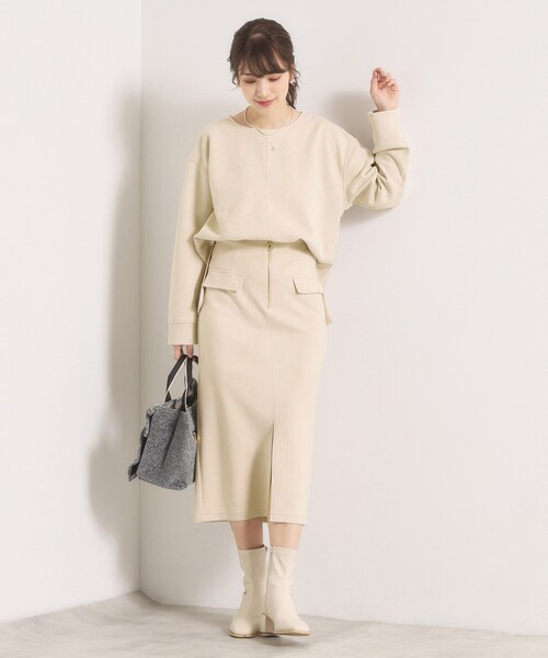 ITS'DEMO（イッツデモ）の「【セットアップ可／手洗い可】カットスエードプルオーバー（Tシャツ/カットソー・レディース・チャコールグレー/ベビーピンク/アイボリー/グリーン系・00）」の10枚目の写真