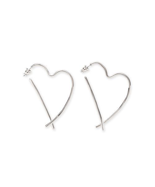 FRAY I.D（フレイアイディー）の「オープンハートモチーフピアス（ピアス（両耳用）・レディース・シルバー/ゴールド・F）」の3枚目の写真