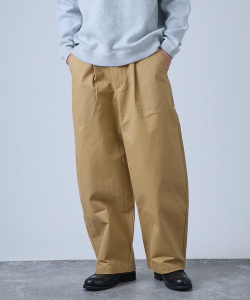 B.C STOCK（ベーセーストック）の「トラッド バレルワイドスラックス（スラックス・メンズ・ベージュ/チャコールグレー/ネイビー・MEDIUM/LARGE）」の9枚目の写真