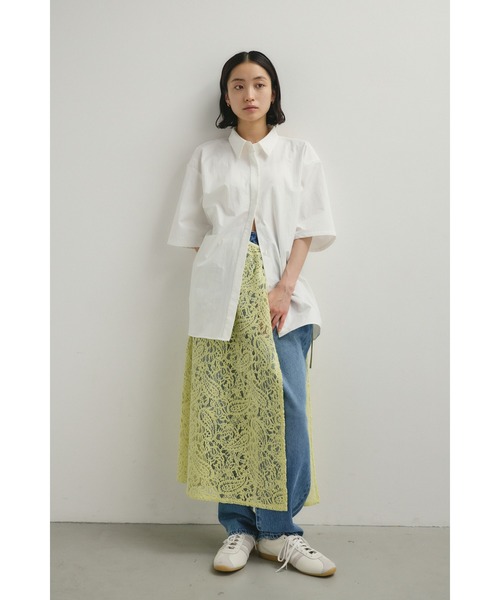 STYLEMIXER(スタイルミキサー)の「ニュアンスレースラップスカーフ(バンダナ/スカーフ・レディース・ライトグリーン/ネイビー/アイボリー・FREE)」の2枚目の写真