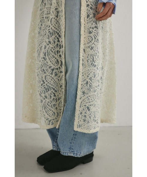 STYLEMIXER(スタイルミキサー)の「ニュアンスレースラップスカーフ(バンダナ/スカーフ・レディース・ライトグリーン/ネイビー/アイボリー・FREE)」の7枚目の写真