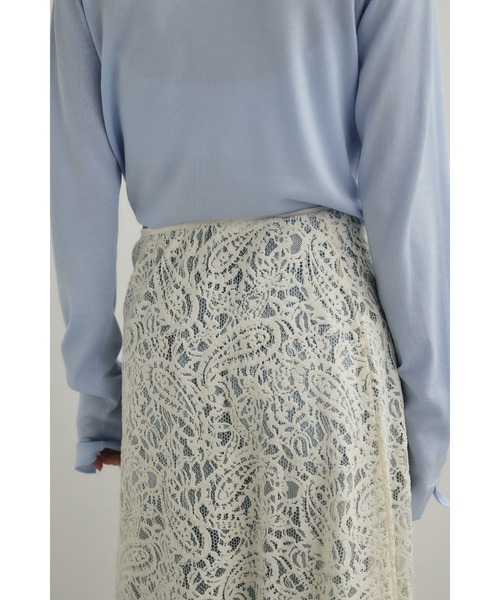 STYLEMIXER(スタイルミキサー)の「ニュアンスレースラップスカーフ(バンダナ/スカーフ・レディース・ライトグリーン/ネイビー/アイボリー・FREE)」の9枚目の写真