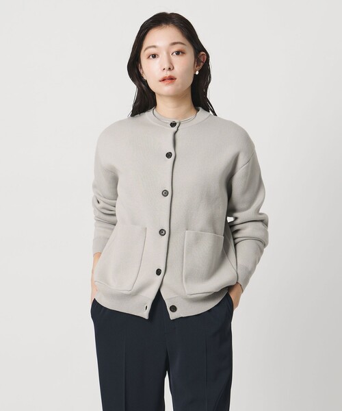 MARW UNITED ARROWS(マルゥ ユナイテッドアローズ)の「<MARW UNITED ARROWS>ルーズ クルーネック カーディガン(カーディガン/ボレロ・レディース・ライトグレー/グレー系/レッド・FREE)」の2枚目の写真