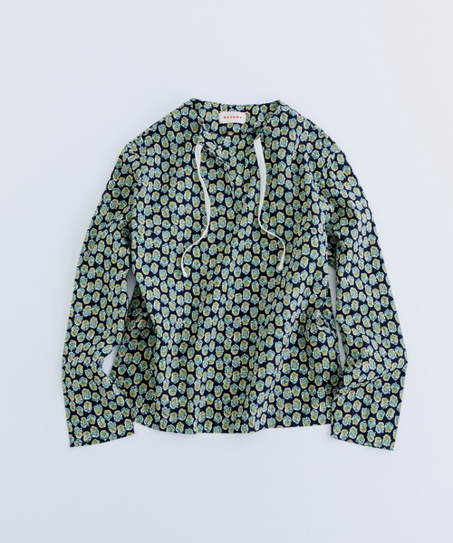 MEYAME(メヤメ)の「MEYAME/メヤメ コットンプリントブラウス COTTON PRINT BLOUSE(シャツ/ブラウス・レディース・ネイビー/ブルー・FREE)」の9枚目の写真