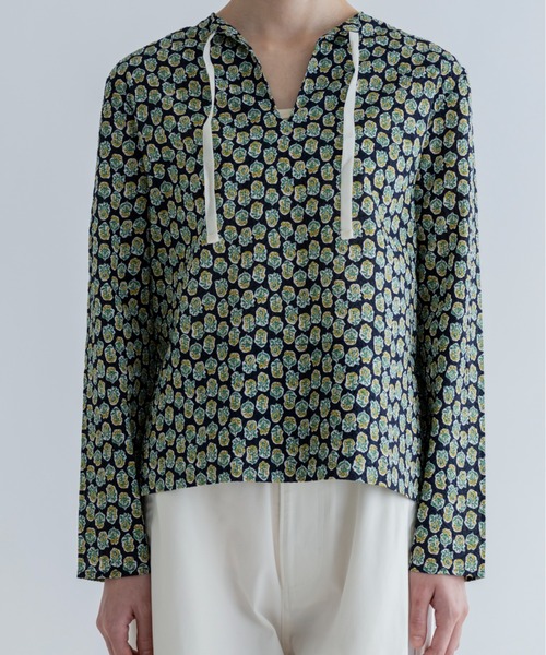 MEYAME(メヤメ)の「MEYAME/メヤメ コットンプリントブラウス COTTON PRINT BLOUSE(シャツ/ブラウス・レディース・ネイビー/ブルー・FREE)」の18枚目の写真