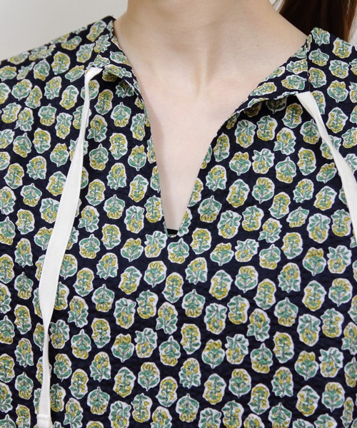 MEYAME(メヤメ)の「MEYAME/メヤメ コットンプリントブラウス COTTON PRINT BLOUSE(シャツ/ブラウス・レディース・ネイビー/ブルー・FREE)」の13枚目の写真