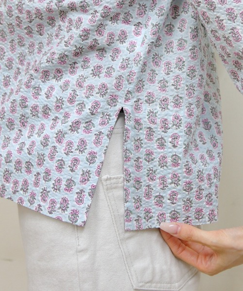 MEYAME(メヤメ)の「MEYAME/メヤメ コットンプリントブラウス COTTON PRINT BLOUSE(シャツ/ブラウス・レディース・ネイビー/ブルー・FREE)」の20枚目の写真