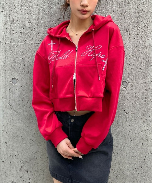 3.3 Field Trip (3.3フィールドトリップ)の「3.3 Field Trip/スタッズロゴジップパーカー(ウラケ)(パーカー・レディース・ブラック/レッド/グレー・FREE)」の3枚目の写真