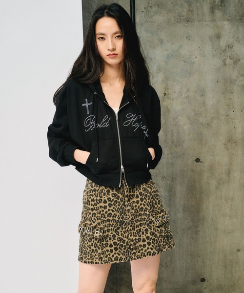 3.3 Field Trip (3.3フィールドトリップ)の「3.3 Field Trip/スタッズロゴジップパーカー(ウラケ)(パーカー・レディース・ブラック/レッド/グレー・FREE)」の7枚目の写真