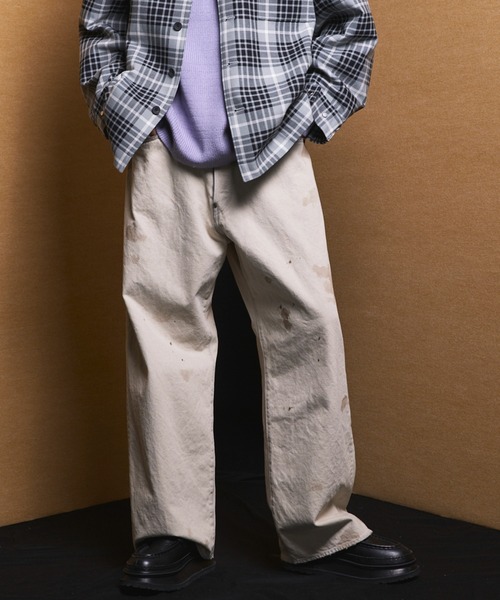 MAISON SPECIAL(メゾンスペシャル)の「《UNISEX》【Vintage Style Denim Fabric】Prime-Wide Straight Denim Pants/【ヴィンテージスタイルデニム】プライムワイドストレートデニム【MAISON SPECIAL/メゾンスペシャル】■セットアップ対応■(デニムパンツ・メンズ・ブラック/ホワイト/ブルー・1/0/2)」の2枚目の写真