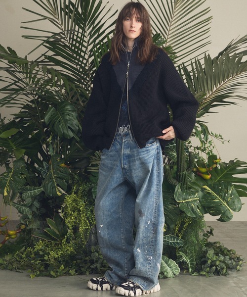 MAISON SPECIAL(メゾンスペシャル)の「《UNISEX》【Vintage Style Denim Fabric】Prime-Wide Straight Denim Pants/【ヴィンテージスタイルデニム】プライムワイドストレートデニム【MAISON SPECIAL/メゾンスペシャル】■セットアップ対応■(デニムパンツ・メンズ・ブラック/ホワイト/ブルー・1/0/2)」の4枚目の写真