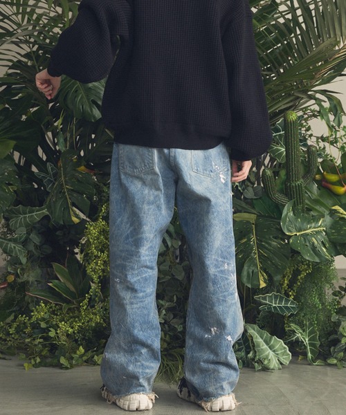 MAISON SPECIAL(メゾンスペシャル)の「《UNISEX》【Vintage Style Denim Fabric】Prime-Wide Straight Denim Pants/【ヴィンテージスタイルデニム】プライムワイドストレートデニム【MAISON SPECIAL/メゾンスペシャル】■セットアップ対応■(デニムパンツ・メンズ・ブラック/ホワイト/ブルー・1/0/2)」の11枚目の写真