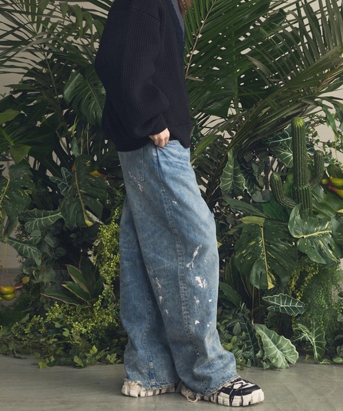 MAISON SPECIAL(メゾンスペシャル)の「《UNISEX》【Vintage Style Denim Fabric】Prime-Wide Straight Denim Pants/【ヴィンテージスタイルデニム】プライムワイドストレートデニム【MAISON SPECIAL/メゾンスペシャル】■セットアップ対応■(デニムパンツ・メンズ・ブラック/ホワイト/ブルー・1/0/2)」の10枚目の写真