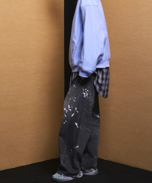 MAISON SPECIAL(メゾンスペシャル)の「《UNISEX》【Vintage Style Denim Fabric】Prime-Wide Straight Denim Pants/【ヴィンテージスタイルデニム】プライムワイドストレートデニム【MAISON SPECIAL/メゾンスペシャル】■セットアップ対応■(デニムパンツ・メンズ・ブラック/ホワイト/ブルー・1/0/2)」の13枚目の写真