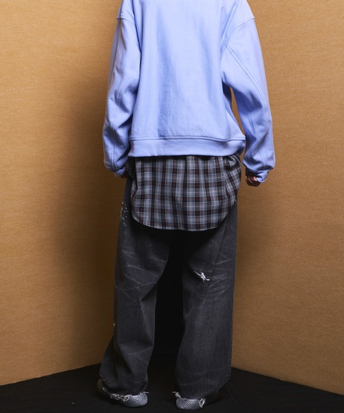MAISON SPECIAL(メゾンスペシャル)の「《UNISEX》【Vintage Style Denim Fabric】Prime-Wide Straight Denim Pants/【ヴィンテージスタイルデニム】プライムワイドストレートデニム【MAISON SPECIAL/メゾンスペシャル】■セットアップ対応■(デニムパンツ・メンズ・ブラック/ホワイト/ブルー・1/0/2)」の14枚目の写真