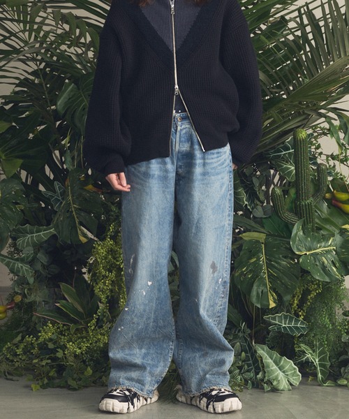 MAISON SPECIAL(メゾンスペシャル)の「《UNISEX》【Vintage Style Denim Fabric】Prime-Wide Straight Denim Pants/【ヴィンテージスタイルデニム】プライムワイドストレートデニム【MAISON SPECIAL/メゾンスペシャル】■セットアップ対応■(デニムパンツ・メンズ・ブラック/ホワイト/ブルー・1/0/2)」の8枚目の写真