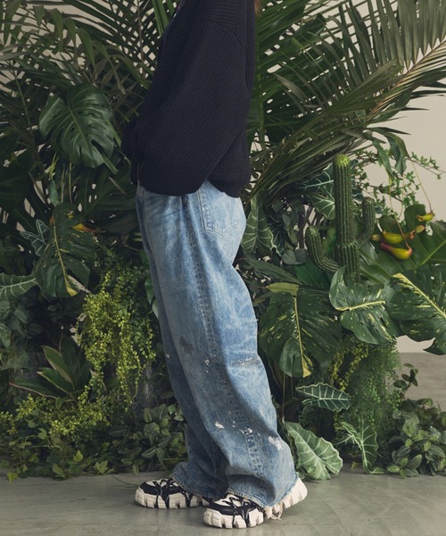 MAISON SPECIAL(メゾンスペシャル)の「《UNISEX》【Vintage Style Denim Fabric】Prime-Wide Straight Denim Pants/【ヴィンテージスタイルデニム】プライムワイドストレートデニム【MAISON SPECIAL/メゾンスペシャル】■セットアップ対応■(デニムパンツ・メンズ・ブラック/ホワイト/ブルー・1/0/2)」の9枚目の写真