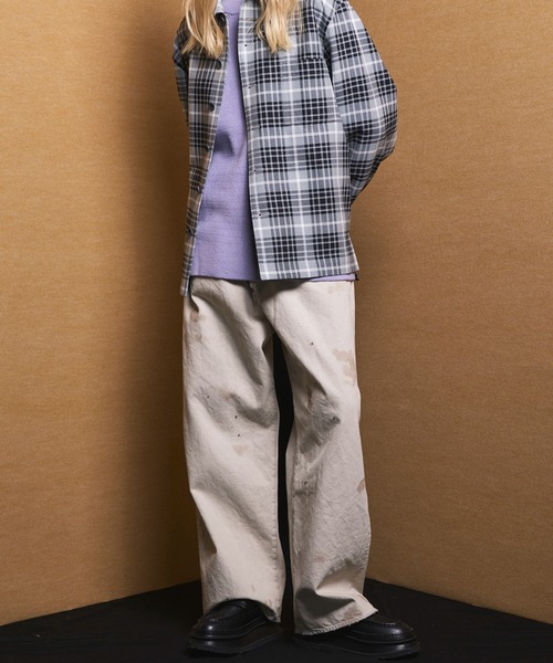 MAISON SPECIAL(メゾンスペシャル)の「《UNISEX》【Vintage Style Denim Fabric】Prime-Wide Straight Denim Pants/【ヴィンテージスタイルデニム】プライムワイドストレートデニム【MAISON SPECIAL/メゾンスペシャル】■セットアップ対応■(デニムパンツ・メンズ・ブラック/ホワイト/ブルー・1/0/2)」の15枚目の写真